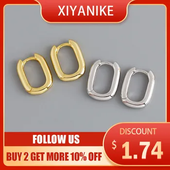 

XIYANIKE 925 Sterling Silver Punk Hip-Hop Geometric Hoop Earrings for Fashion Women Party Jewelry Accessories 2020 New