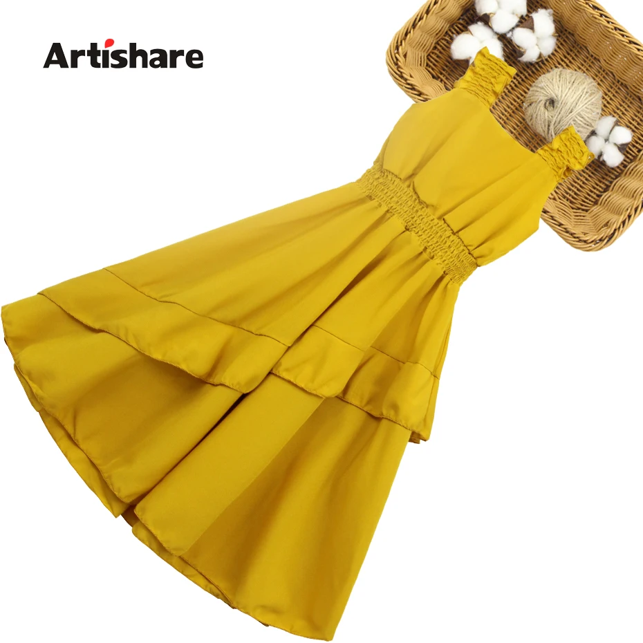 Платье для девочек летнее однотонное с оборками | Детская одежда и обувь