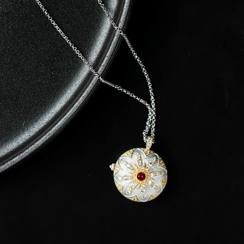 

925 Sterling Silver zircon Necklace Sliver 925 Jewelry For Women European Court Style vintage style