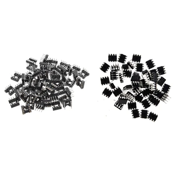 

50PCS NE555P NE555 DIP-8 SINGLE BIPOLAR TIMERS IC with 60 Pcs 8 Round Pin 2.54Mm Pitch DIP Ic Adaptor Sockets