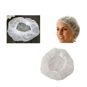 

For Spa Hair Salon Beauty Accessories Double Ribbon Non-woven Disposable Shower Caps Pleated Anti Dust Hat Women Men Bath