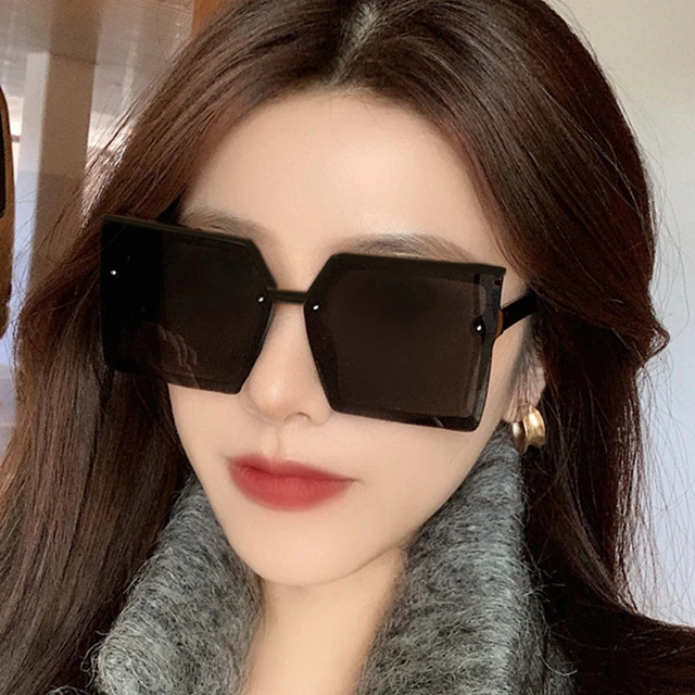 2022 Fashion Oversized Square Sunglasses Retro Gradient Big Frame