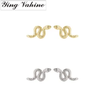 

ying Vahine 100% 925 Sterling Silver Punk Style Animal Snake Snakelike Small Stud Earrings for Women Jewelry Best Gift