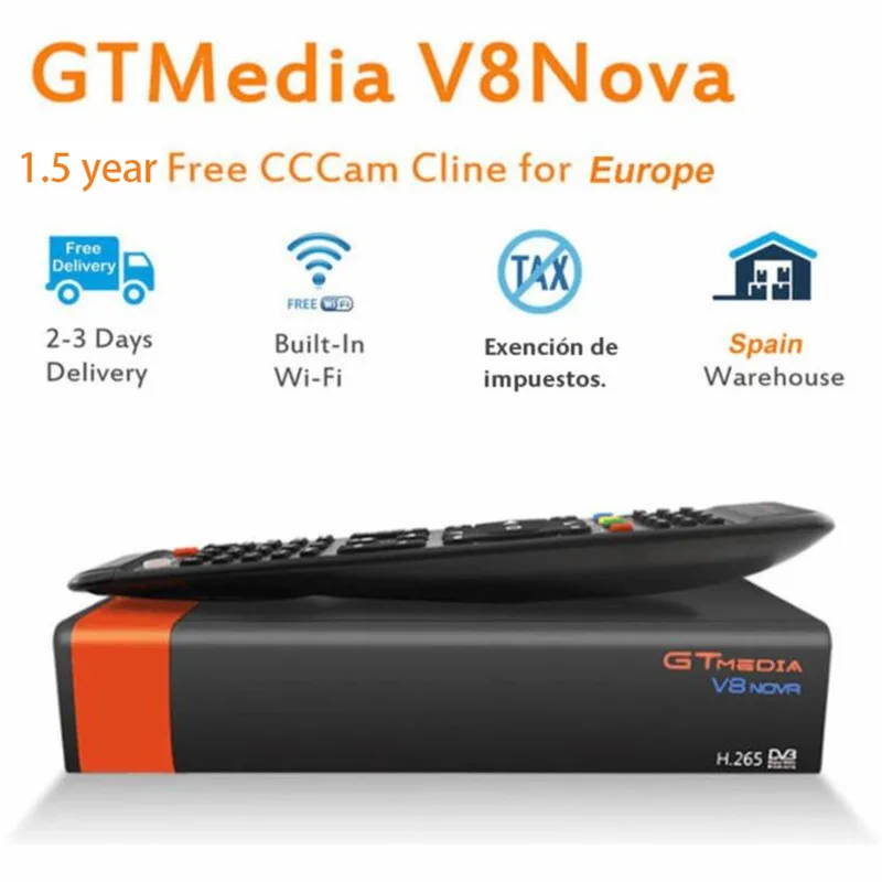 GT медиа V8 Nova DVB-S2 Freesat спутниковый ресивер декодер и 1,5 год Европа Испания ТВ сервер cccam H.265 HD - Цвет: Белый