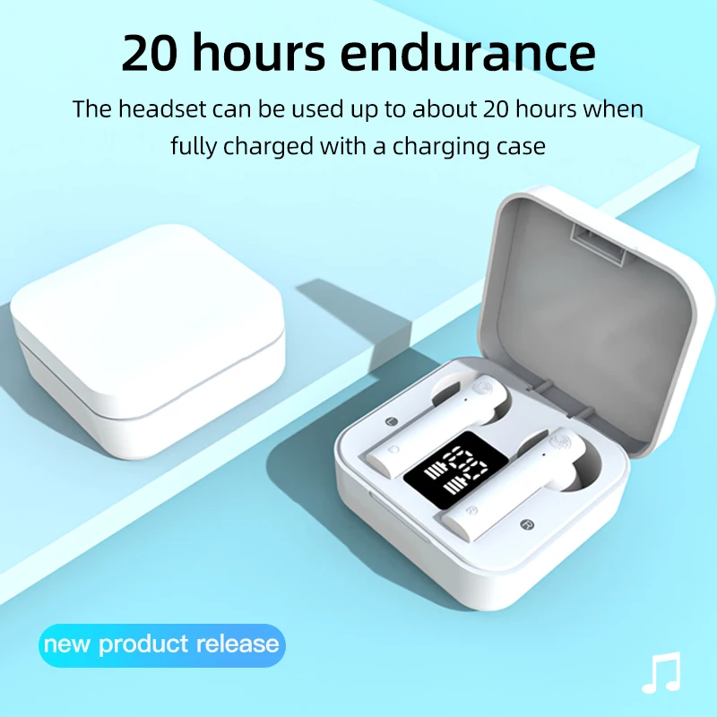Новинка Bluetooth V5.1 TWS наушники беспроводные в ухо сенсорные гарнитура светодиодный