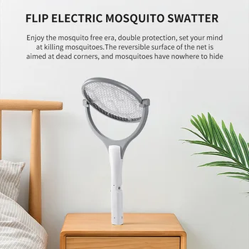 

USB Rechargable Fly Swatter Repellents Electrical Reusable Handheld Home Use With LED Lights Bug Zapper Mosquito Killer Insect