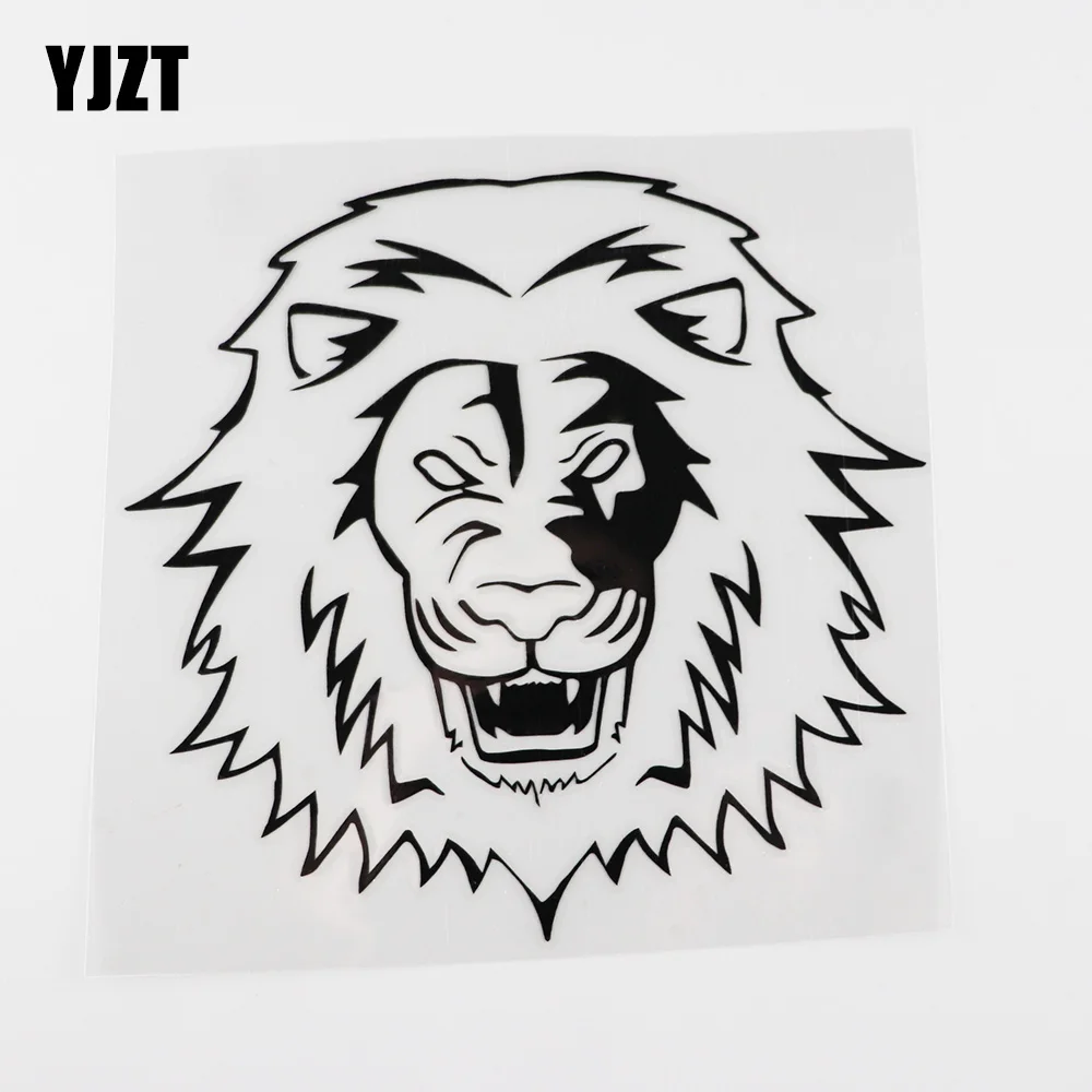 YJZT 13.9CMX13.1CM Angry Lion Predator животный этнический виниловый автомобильный стикер