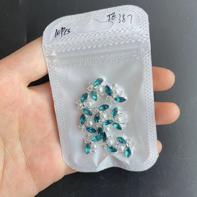 3D Alloy Nail Art Charms Crystal Rhinestone Colorful Flower/Bee Royal Diamonds Jewelry Vividly Luxury Metal Nail Supply J3