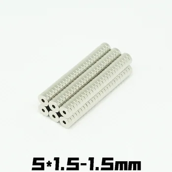 

100pcs 5 x 1.5 mm Hole 1.5mm Ring Round Countersunk Neodymium Magnets 5x1.5 Super Strong Rare Earth Magnet 5*1.5-1.5mm