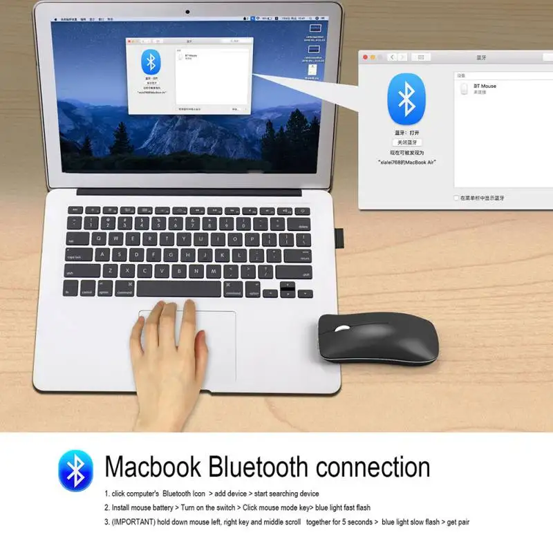 2,4 ГГц USB беспроводной Bluetooth двухрежимный планшет ноутбук компьютерная игровая мышь оптическая прокрутка мыши