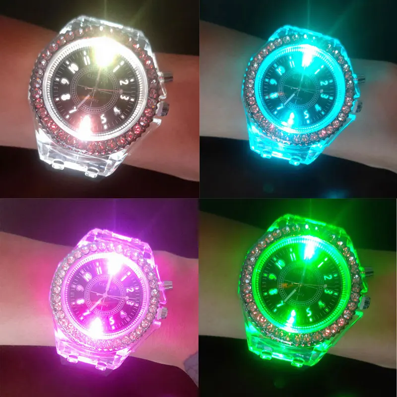 Hot Style Luminous Fashion Colorful Flash Children Watch The Led Silicone Kids Watches afbeelding