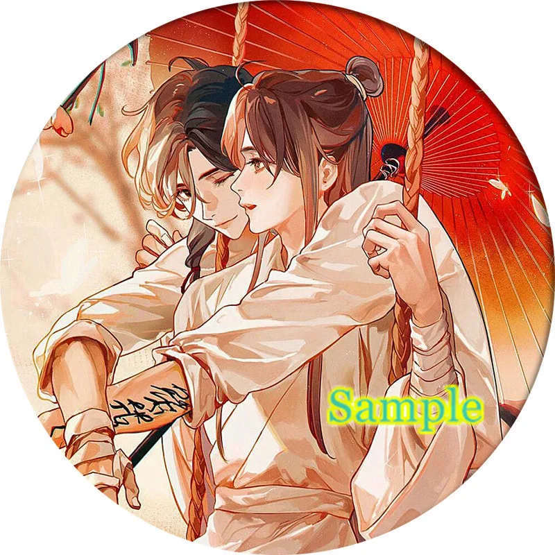 Cartoon tian guan ci fu Hua Cheng Xie Lian Cosplay Badge Brooch Pin Anime Accessories For Clothes Backpack Decoration gift