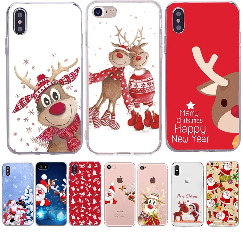 Чехол для iphone 11 pro max x xs xr 5s se 6s 6 7 8 Plus SE 2020 чехлы силиконовый Рождественский мягкий