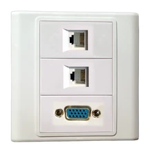 Порты 2 RJ11+ VGA информация настенная пластина розетка крышка телефон PSTN видео Лицевая панель разъем порт для кабельной системы