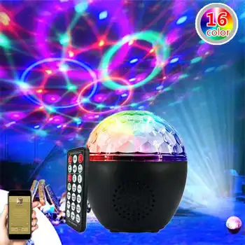 

RGB LED Party Effect Disco Ball Light 16 patterns music bluetooth Stage Light laser lamp Projector Remote control Party LED lamp