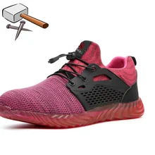 Модная летняя рабочая обувь со стальным носком для мужчин, защитная обувь с защитой от проколов, мужская повседневная обувь, светильник из дышащего материала