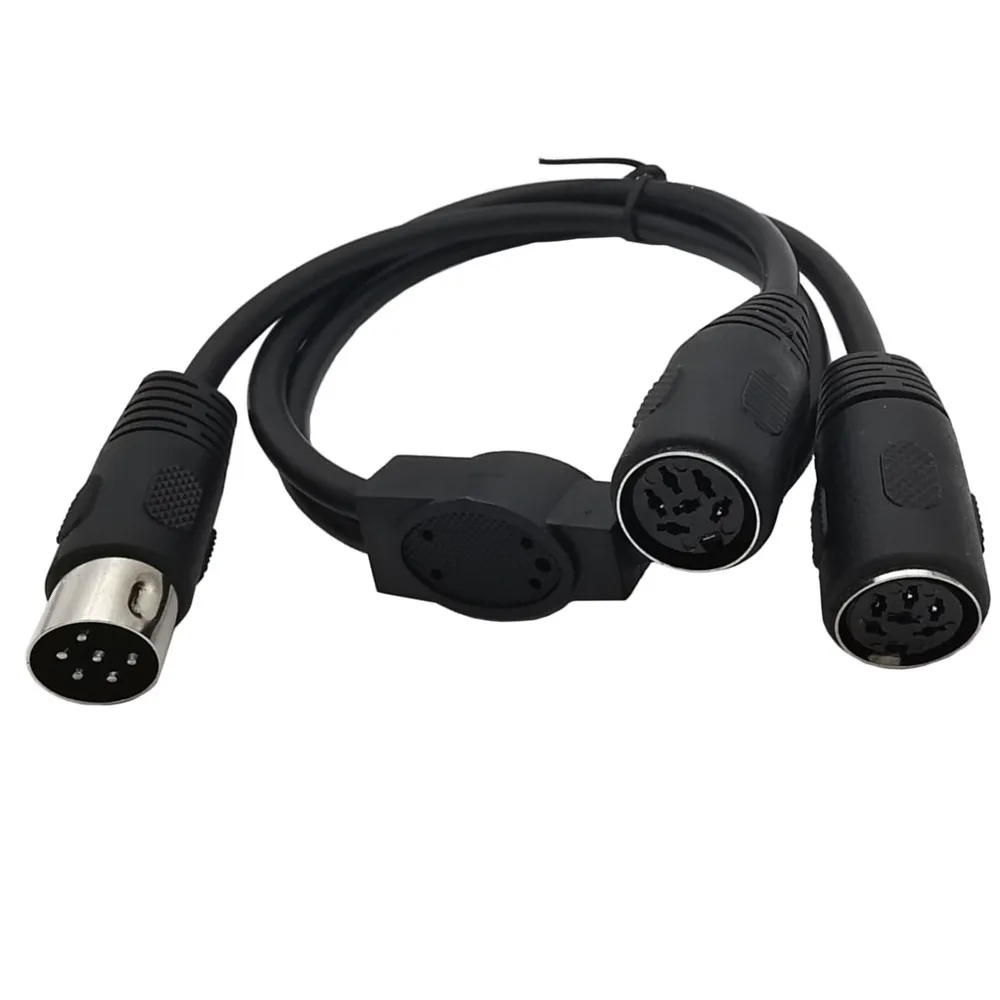 Din 6P 1 to 2 data signal Cable MIDI DIN 6Pin 1 Male to 2 Female Cable DIN Male Female 0.5m/50cm