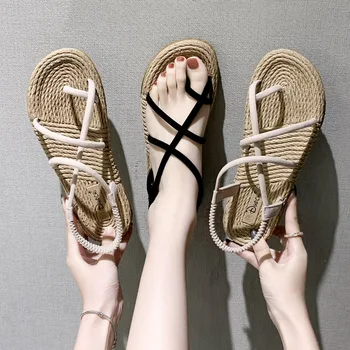 

Women Sandals 2020 New Beach Ladies Shoes Brand Design Women Spring Summer Shoes Woman Flip Flops Fashion Gladiator Flat Sandles