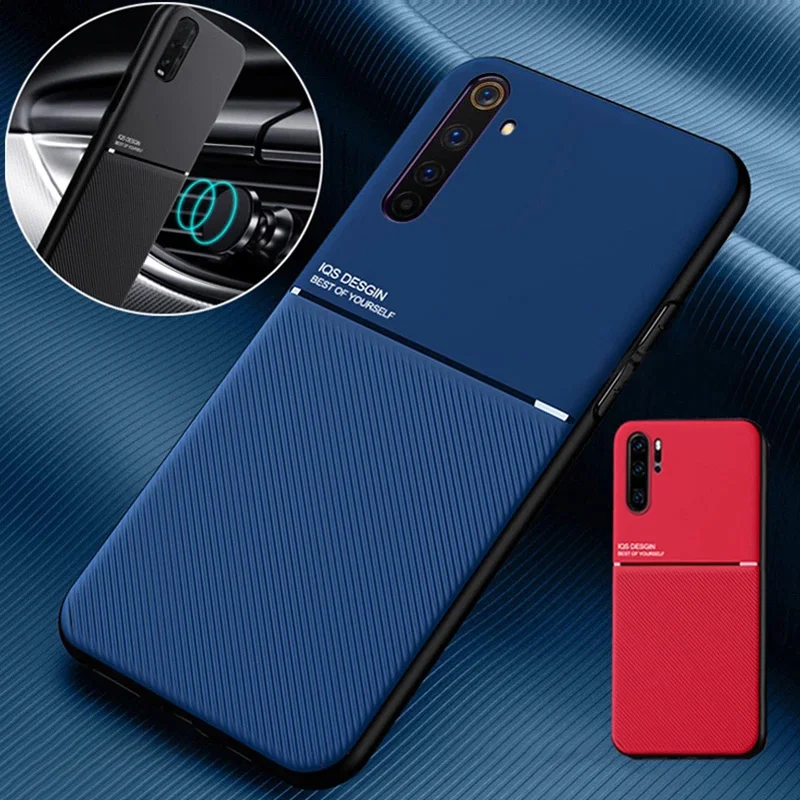 Funda de teléfono de cuero de lujo para OPPO Realme X50 Pro 5Pro 6Pro 3Pro XT X2 X Lite A5 A9 2020 A11X Reno 4 2 3 2Z, cubierta magnética para coche