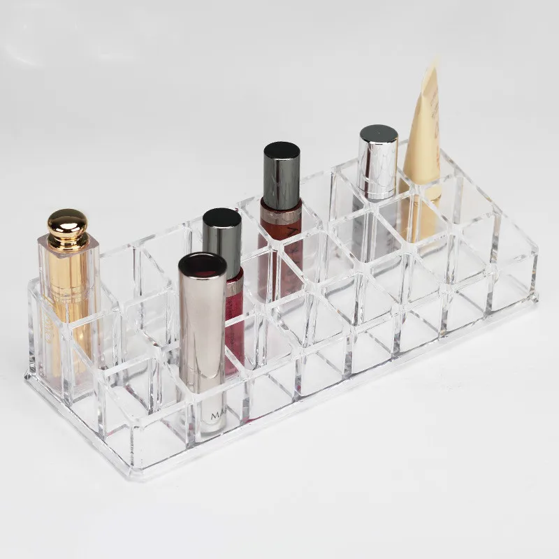 

Acrylic Liquid Lipstick Holder Makeup Brush Organizer Cosmetic Display Case Multiple Compartments Container For Lip Moisturizers