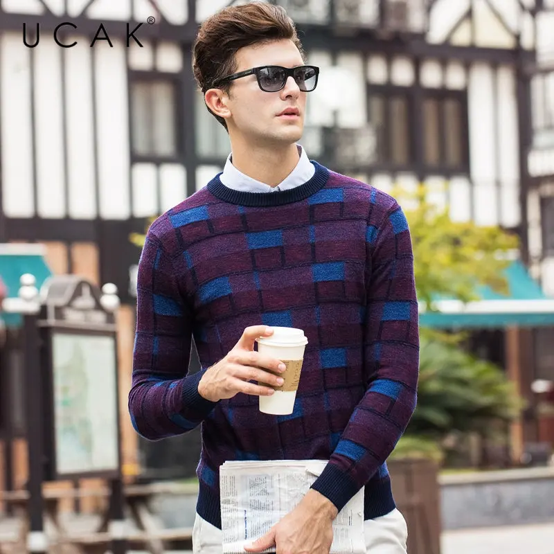 UCAK Brand 100% Merino Wool Sweater Men 2019 Autumn Winter New Arrival Streetwear Fashion Pull Homme Cashmere Pullover Men U3057
