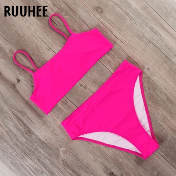 

RUUHEE Swimsuit Women Bikini 2019 Swimwear Bathing Suit Women Sport Top High Waist Bikini Set Push Up Female Summer Beachwear