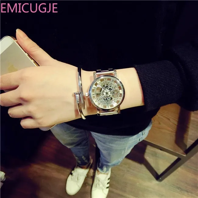 

Top Brand Luxury Hot Selling Ladies Watch Steel Women 2019 New Fashion JIS Watch Gold Color Mens Watches Casual