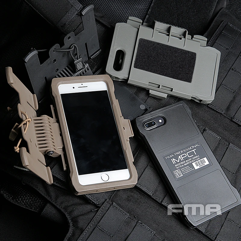 Фото Новая военная тактическая сумка FMA Molle Plus, чехол для мобильного телефона, для охоты, пейнтбола жилет для техники, для Ip чехол для телефона Plus №4