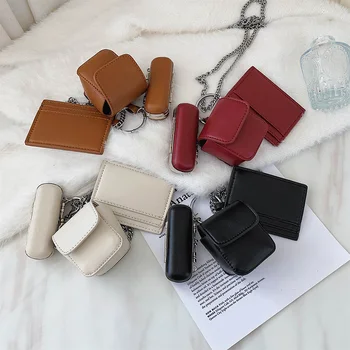 

Mini PU Leather Crossbody Bags For Women 2021 Chain Branded Shoulder Handbags Female Travel Cross Body Lux Lipstick Hand Bag