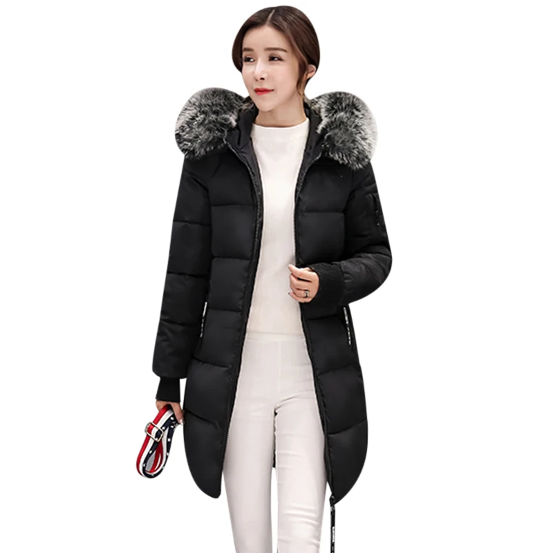 

Women Coat Long Paragraph Thick Padded Jacket Korean Students Slim Large Size Down Cotton Autumn And Winter Tide High Quality