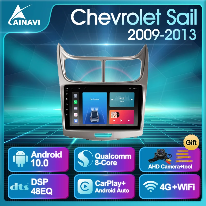 Автомобильный радиоприемник Android 10 0 QLED экран для Chevrolet Sail 2009-2013 автомобильный