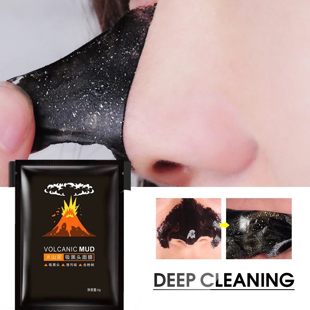 

Anti Allergy Unisex Blackhead Remover Nose Face Masks Pore Strip Black Mask Peeling Volcanic Mud Deep Cleansing Face Pack 1 Pcs