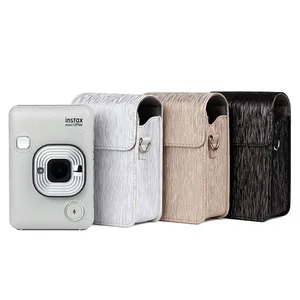 Image 2 - Fashion PU Leather Pouch Carry Shoulder Camera Bag For Fujifilm Instax Polaroid Mini Liplay Camera Case With Shoulder Belts