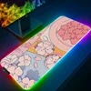 Anime Cute Flower RGB Gaming Large Mouse Pad Gamer Led Computer Mousepad with Backlight Mouse Carpet For keyboard Desk Mat 40x90
