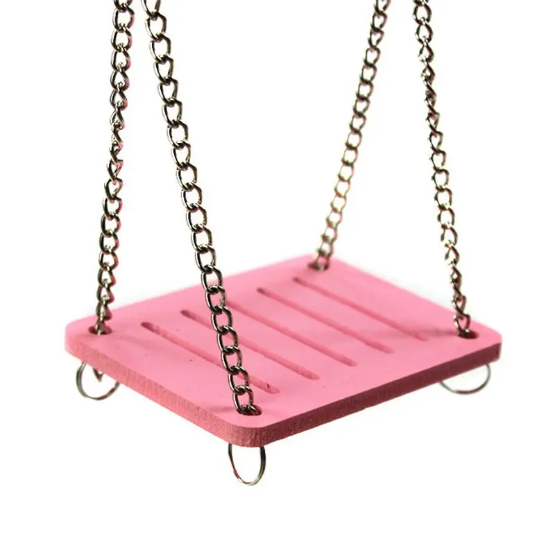 Pink Хомяк игрушки качели подвесной гаджет деревянная клетка аксессуары поставки забавная мышь - Цвет: Pink