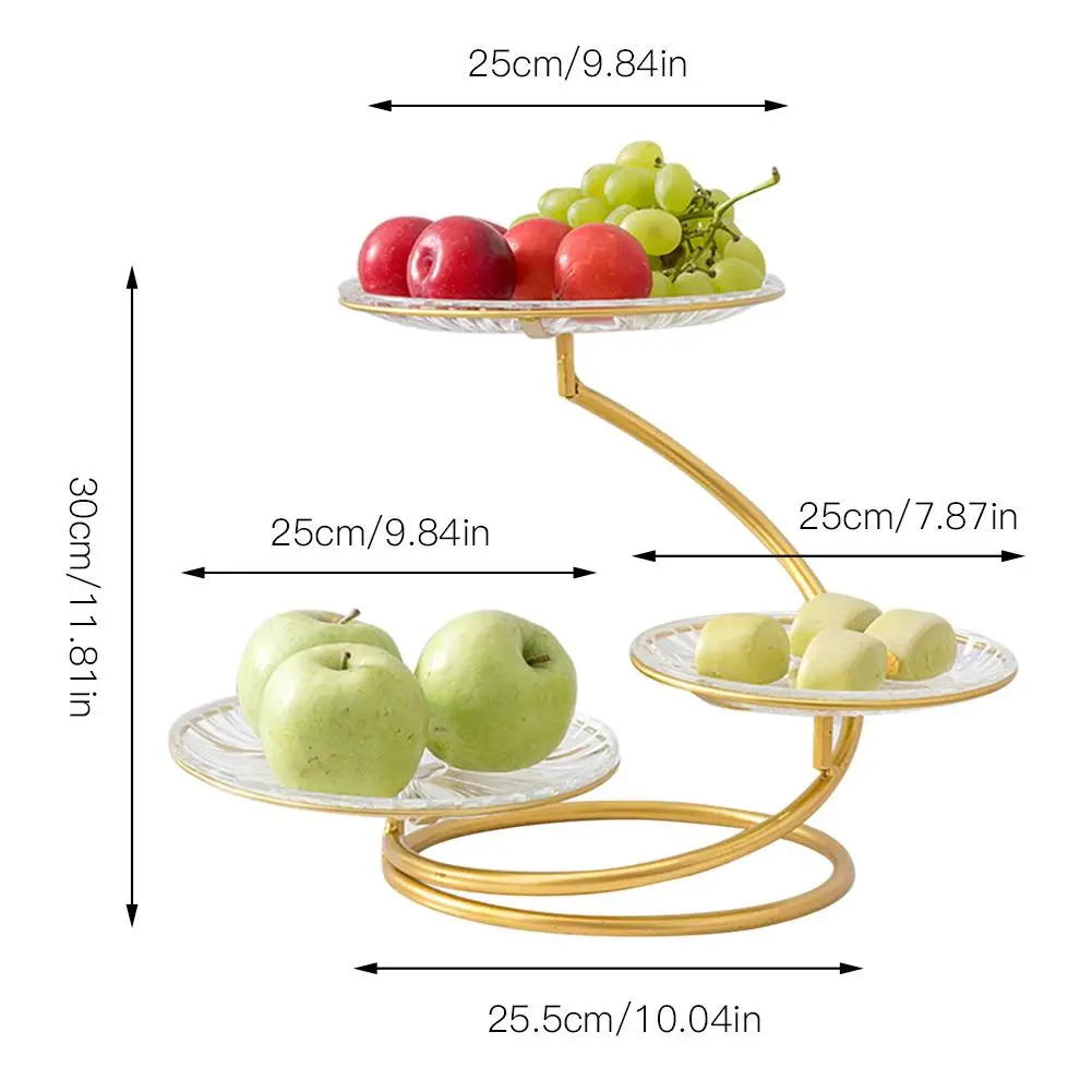 3 слоя лоток для хранения кованого железа фрукты плиты инновационный Дисплей Стенд десерты с орехами блюдо вечерние поднос украшение дома