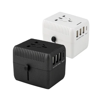

YIMAKERGlobal plug connector Multi-function universal conversion plug socket 5A fast charge 3USB TYPE-C conversion plug