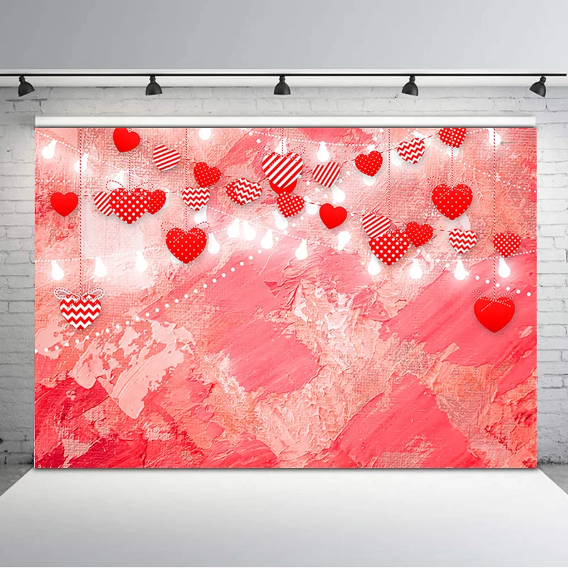 

Valentine's day Backdrop Red Heart Graffiti Brick Wall Backgrounds for Photo Studio Wedding Bridal Shower Photography Backdrops