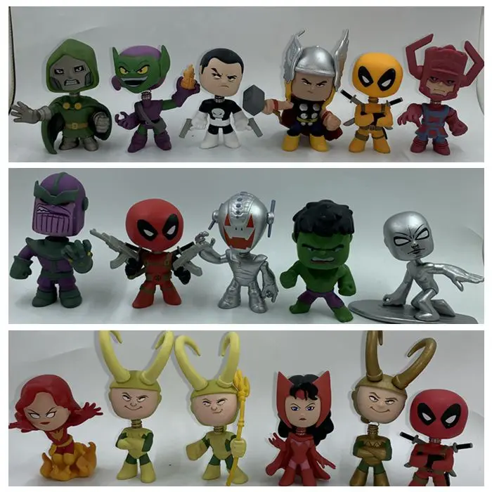 

Original Funko Mystery Minis: Captain Marvel, Thor, Deadpool, Surfer, Hulk, Phoenix, Loki Vinyl Figures Collectible Loose Toys