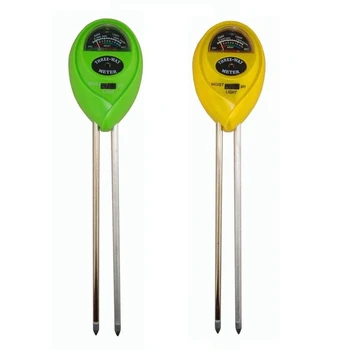 

3-In-1 Soil Tester Kit for Moisture, Light & PH Soil Meter, Pack of 2 (Green+Yellow), Plant Care Soil Test Kit for Garden, Farm,