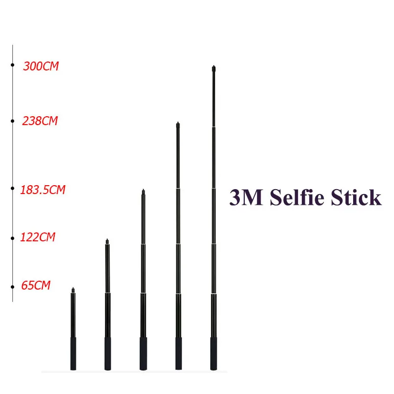 3M алюминиевая палка для селфи из сплава пятисекционный удлинитель для Insta360 One X/OSMO Action/Pocket/Gopro/Sjcam аксессуары для камеры