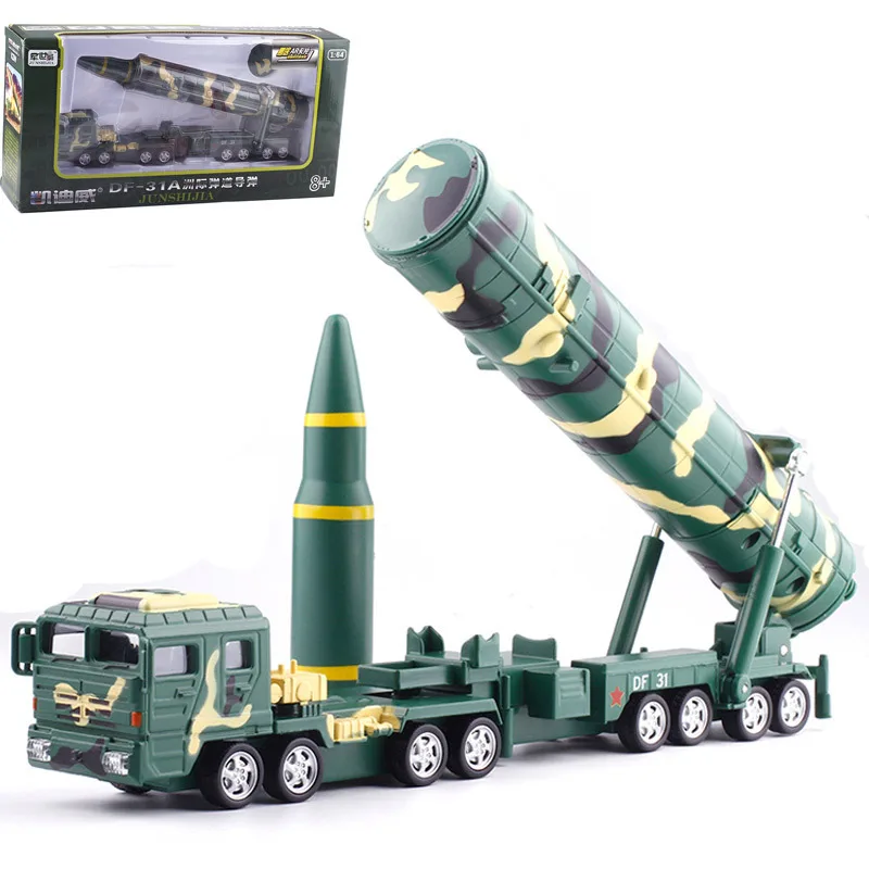 1:64 сплав тяговый обратный DF31A военный интерконтинентальный ракетный автомобиль