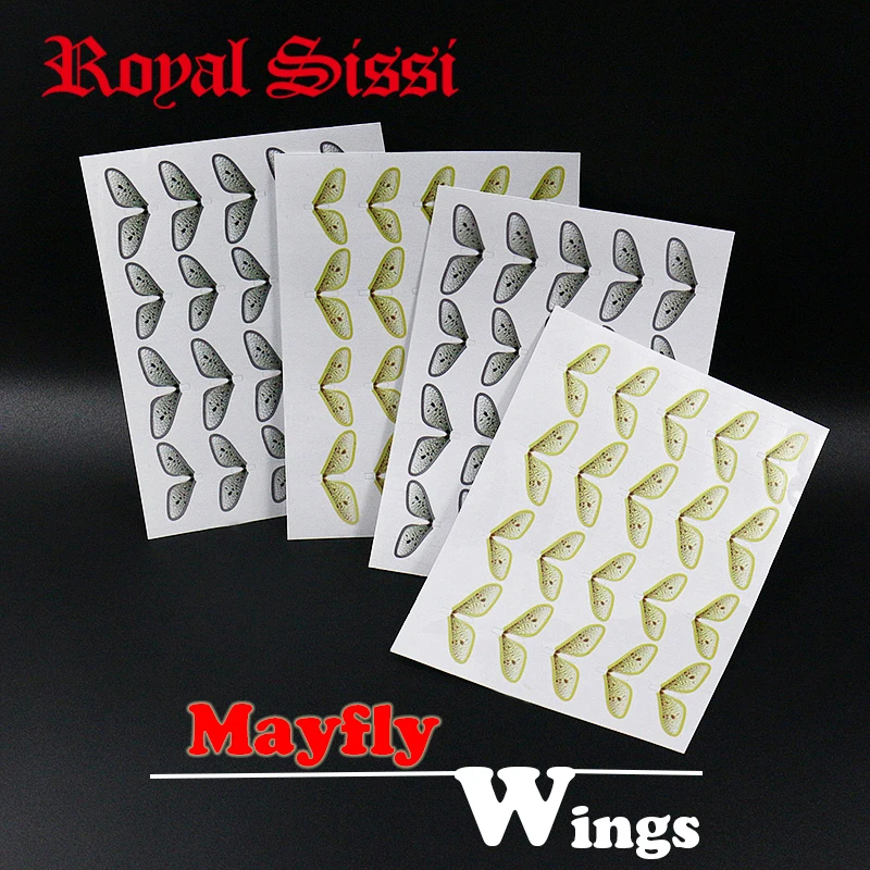 Reale Sissi 80Pcs Set Super Fine Pre-Cut Per Adulti Realistiche Mayfly Ali Di Sottile E Flessibile Fly Tying Materiali Per Trota Esche Da Pesca