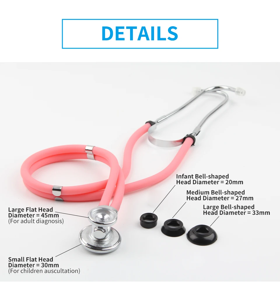 Portable Double Head Double Tube Medical Stethoscope Multifunctional Professional Long Soft Tube Stethoscope Medical Device