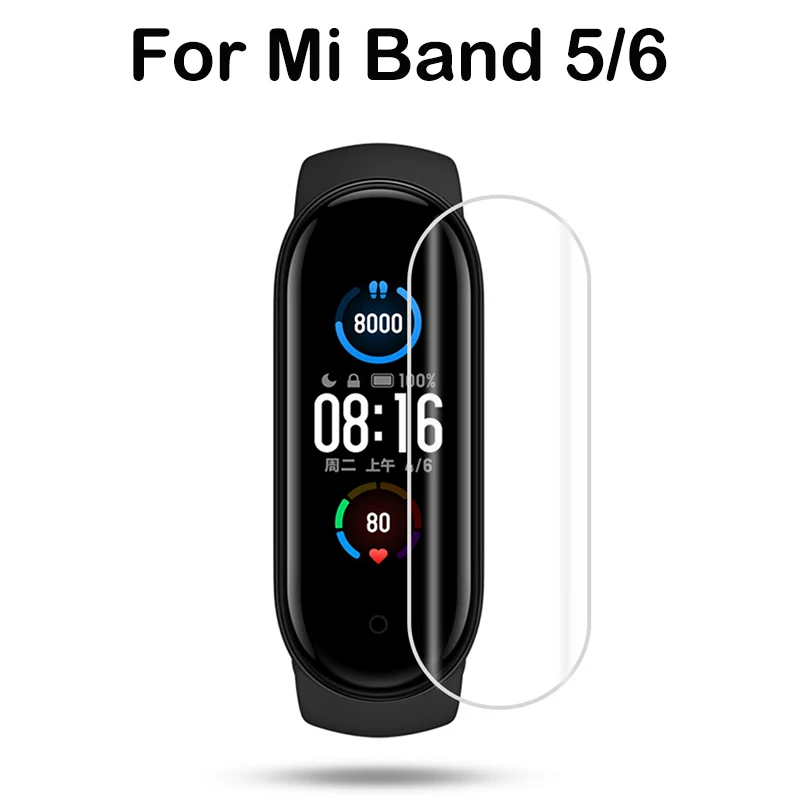 

TPU Hydrogel Film For Mi Band 5/6 Smart Watch Screen Protector Clear Anti-Scratch