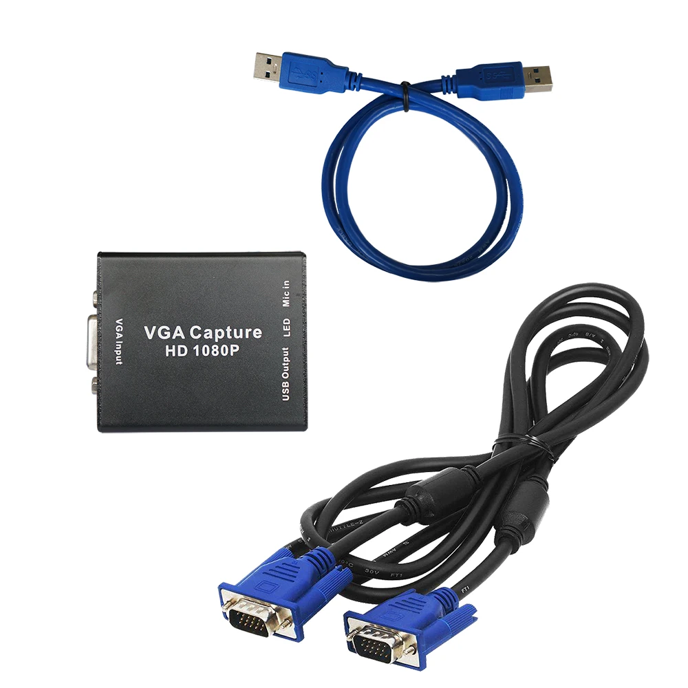 

VGA To USB Video Capture Card 1080P Drive Free UVC/UAC Standard Support OBS Potplayer VGA Signal to USB 2.0 Adapter