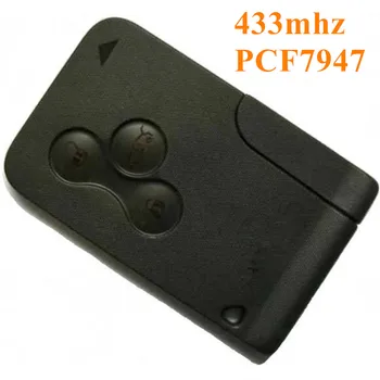 

Best quality 3 Button Remote Key card for Renault Megane Scenic 2003 - 2008 ID46 PCF7947 433MHZ real 7947 with blade uncut