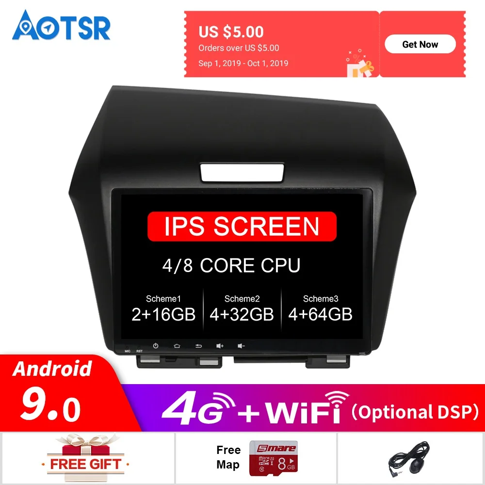 

Android 9.1 4G-64G 9"Full touch Big screen car Multimedia player for Honda Jade 2013+ navigation system radio Gps wifi BT