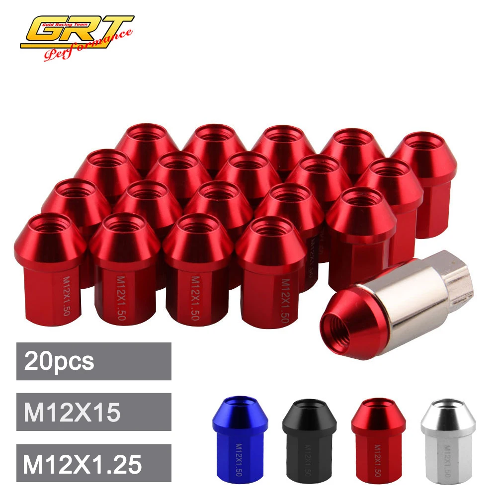 20pcs Universal 35MM Wheel Nuts Lock Racing Lug Nuts Screw Rims JDM Aluminum Alloy M12X1