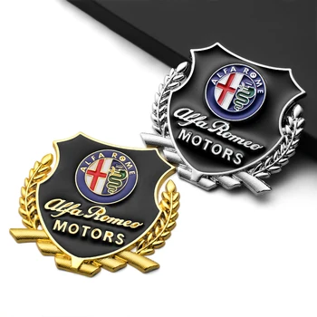 

2PCS 3D Metal Car Stickers Emblem Badge Decals Car Styling For Alfa Romeo 147 156 159 166 Giulietta Spider Mito Car Accessories